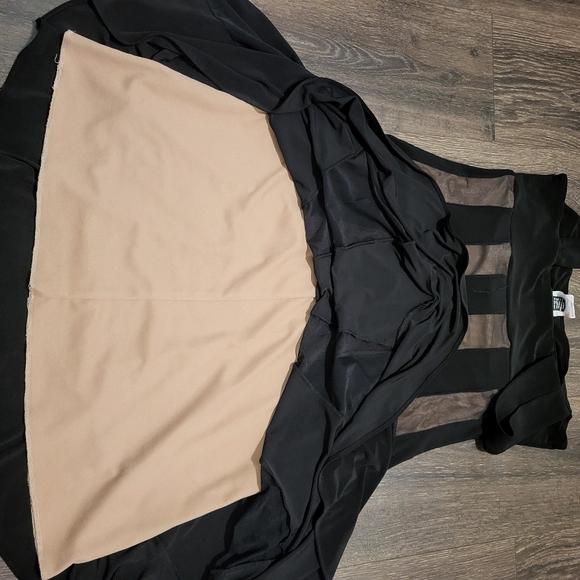 FRANK LYMAN Sheer Stripe Black Dress Size 10 - Picture 5 of 7